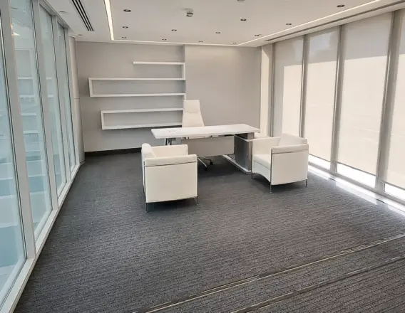 Minimalist executive office, an example of the precision BIM coordination is built to achieve